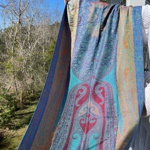 Dark rainbow pashmina scarf